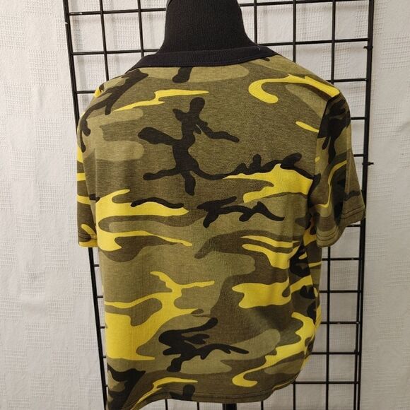 ROTHCO WOMEN'S STINGER YELLOW SHORT SLEEVE CROP TOP. - Picture 2 of 6